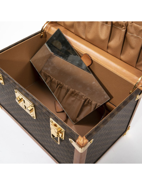 CELINE vanity case in brown monogram canvas