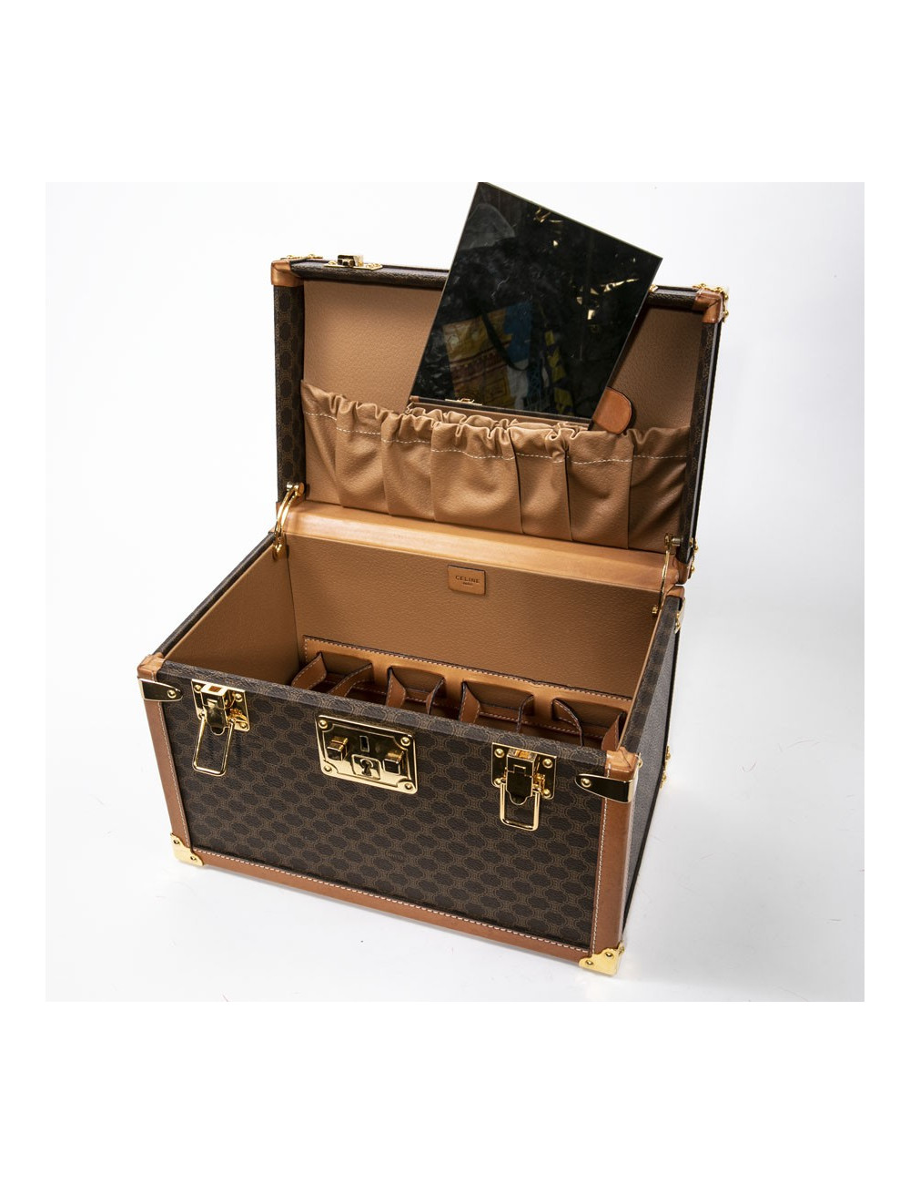 Vanity case CELINE en toile monogram marron