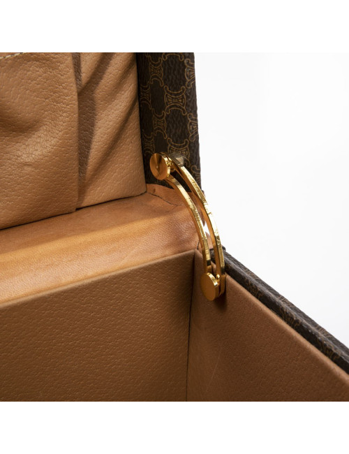 CELINE vanity case in brown monogram canvas