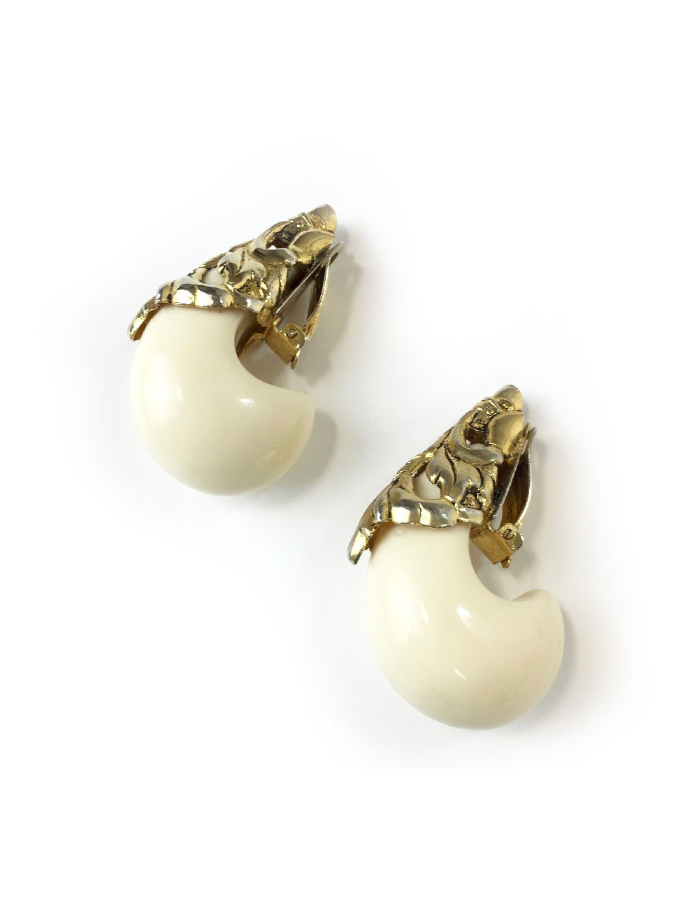 Boucles d'oreilles Clips ISABEL CANOVAS ivoire 