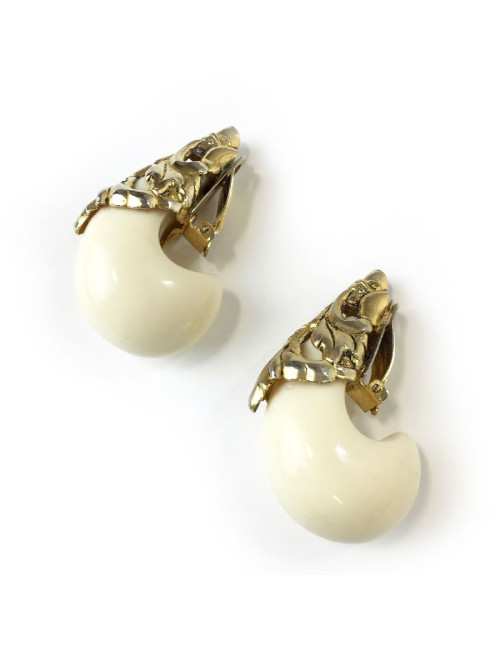 Boucles d'oreilles Clips ISABEL CANOVAS ivoire 