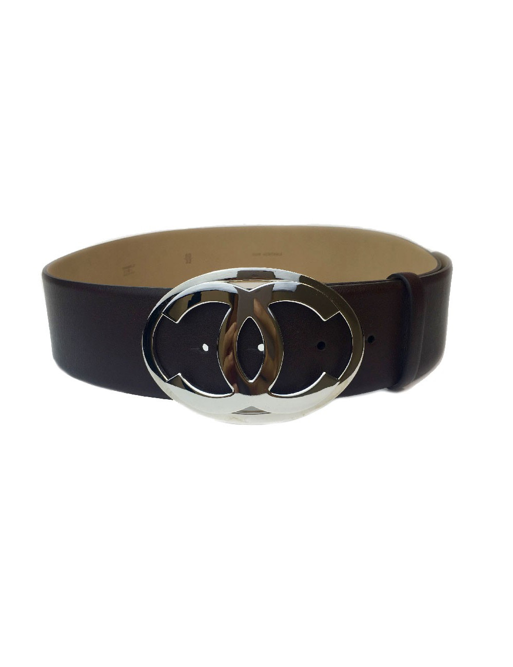 Ceinture CHANEL T 80 en cuir marron