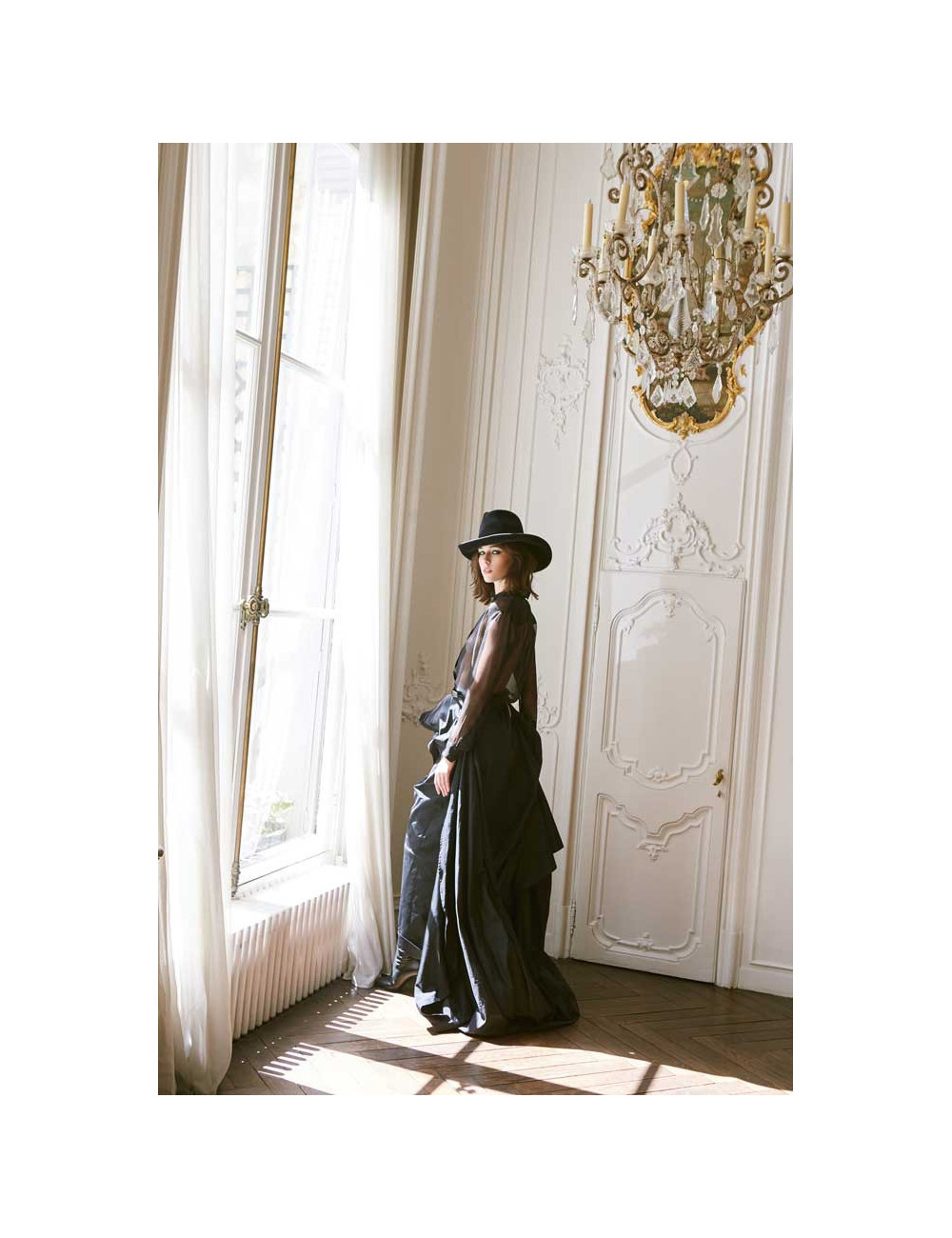 Jupe HERMES à longue traîne noire