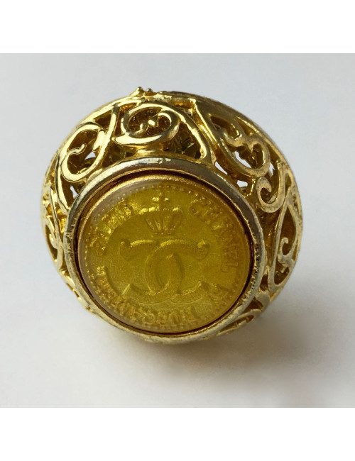 Boucles d'oreille clips CHANEL vintage dorés