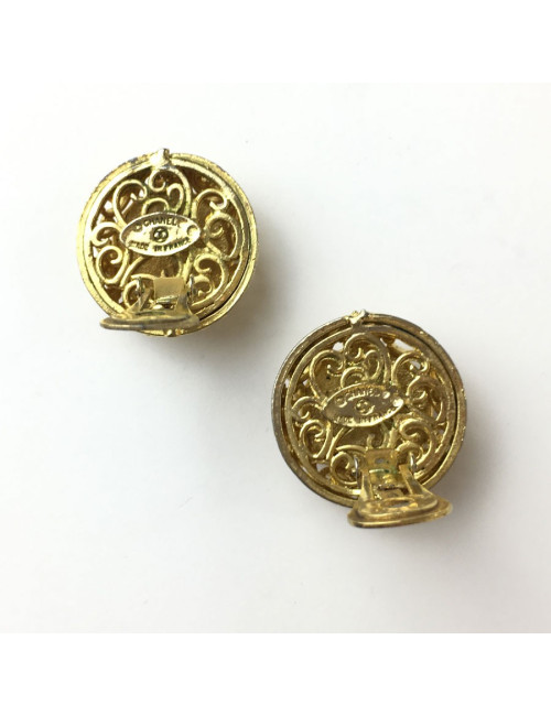 Boucles d'oreille clips CHANEL vintage dorés