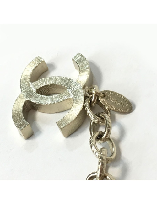 Collier CHANEL ras de cou doré et strass 