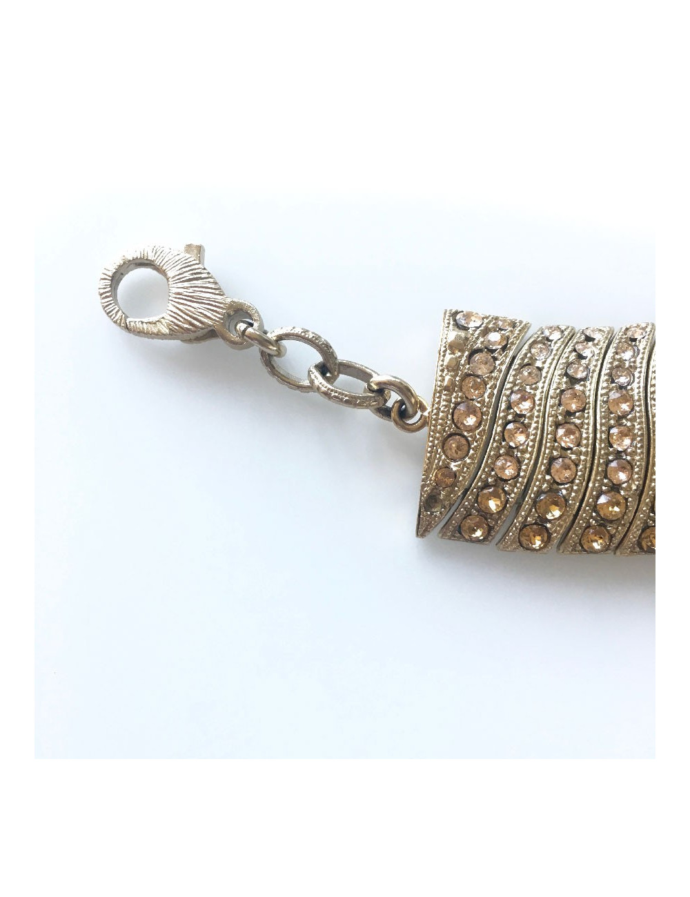 CHANEL choker necklace in gilt metal and rhinestones