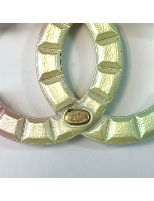 Broche CHANEL CC  pointes de diamant tricolores