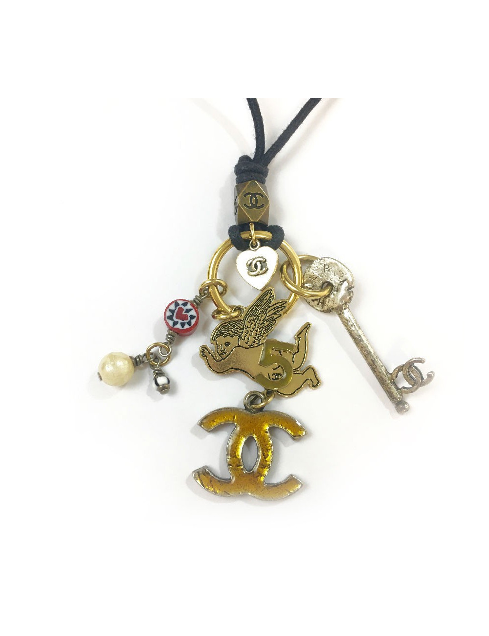 CHANEL link necklace and charms