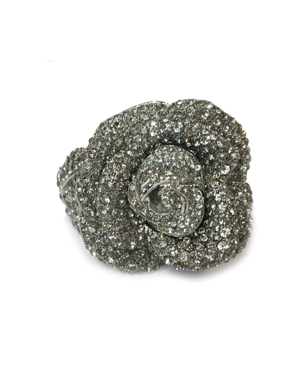 Broche CHANEL cercle noir et argent