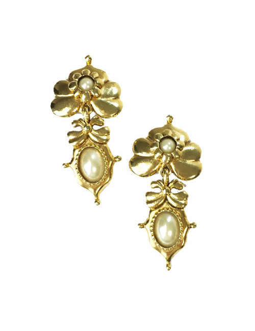 Boucles d'oreille clips ABBEYROAD pendantes dorées