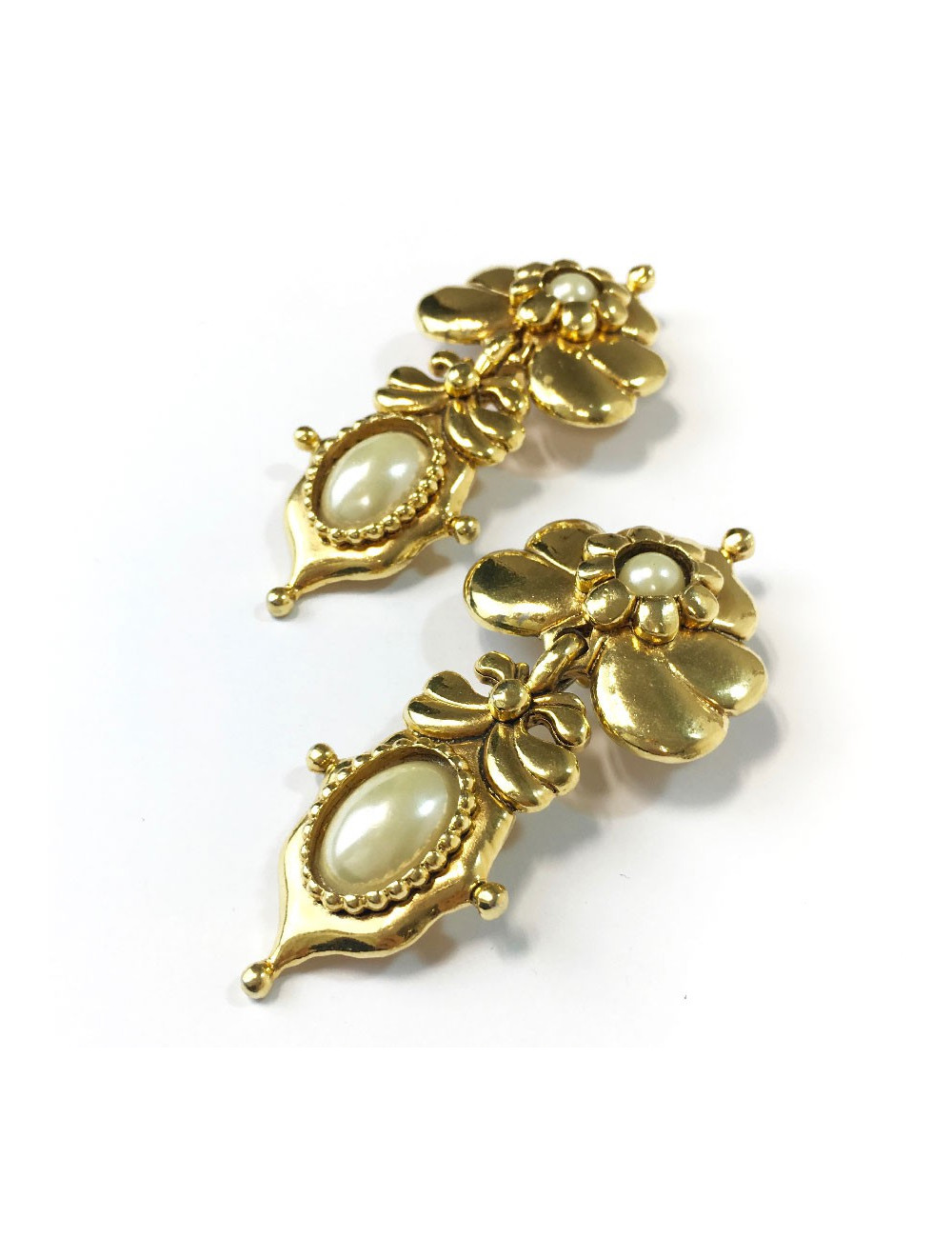 Boucles d'oreille clips ABBEYROAD pendantes dorées