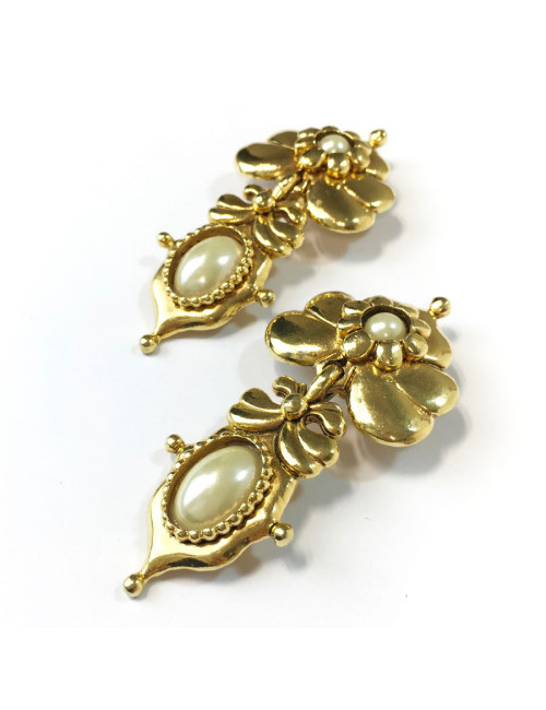 Boucles d'oreille clips ABBEYROAD pendantes dorées