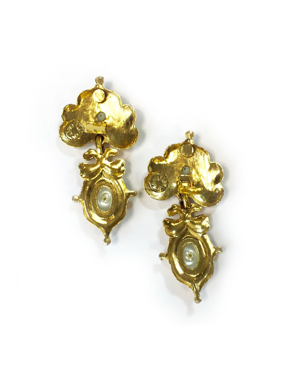 Boucles d'oreille clips ABBEYROAD pendantes dorées