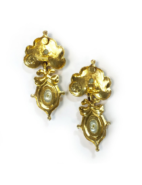 Boucles d'oreille clips ABBEYROAD pendantes dorées