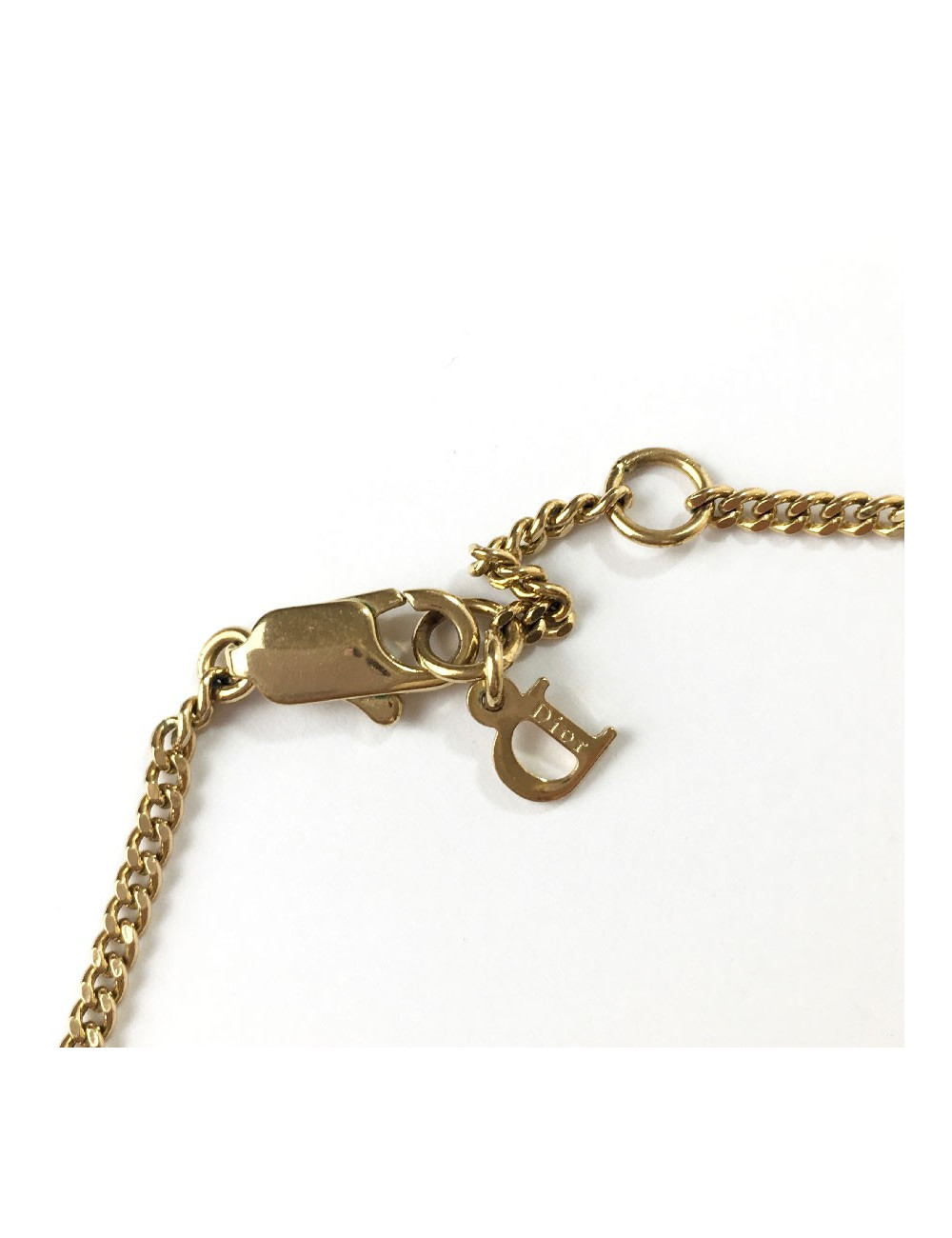 Collier DIOR papillon doré et strass