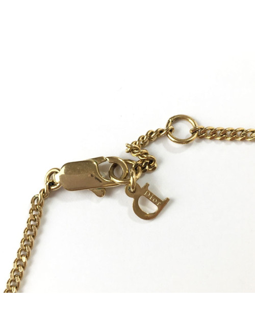 Collier DIOR papillon doré et strass