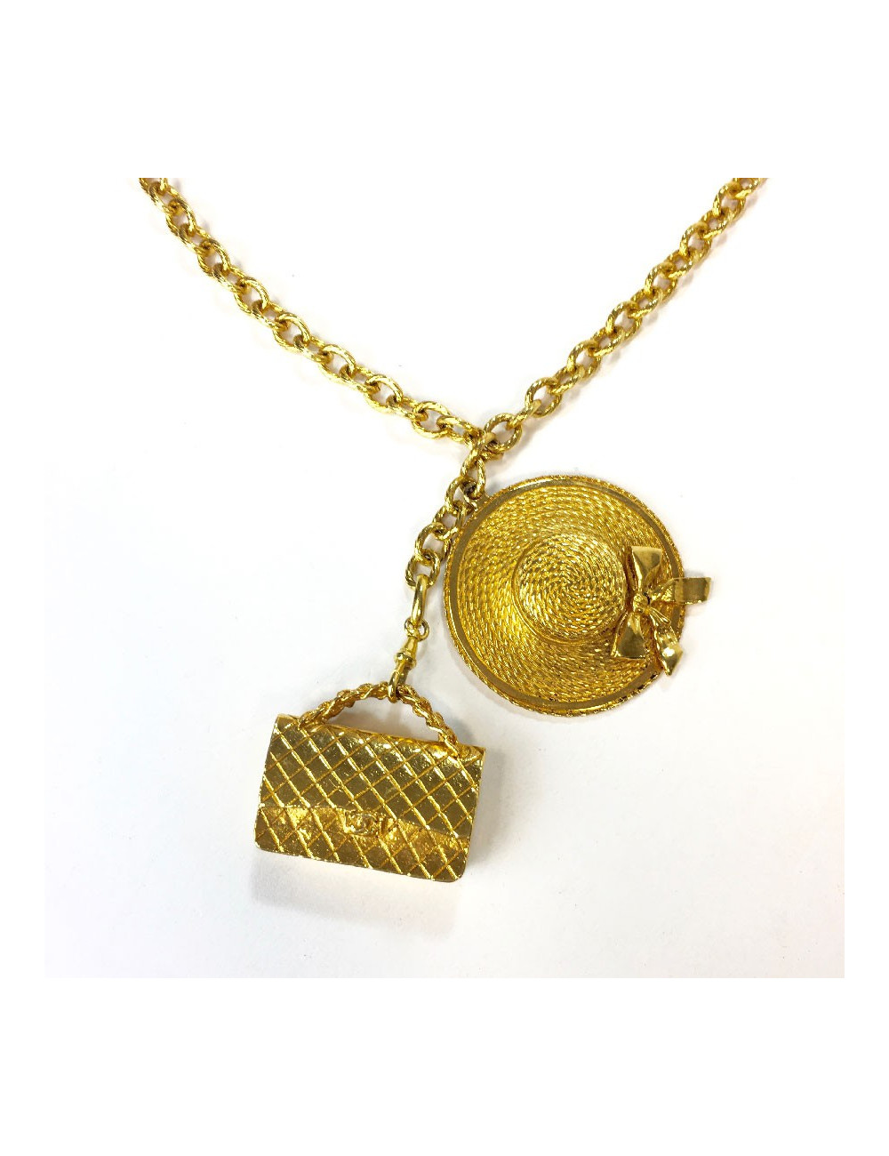 Sautoir CHANEL sac et chapeau Vintage