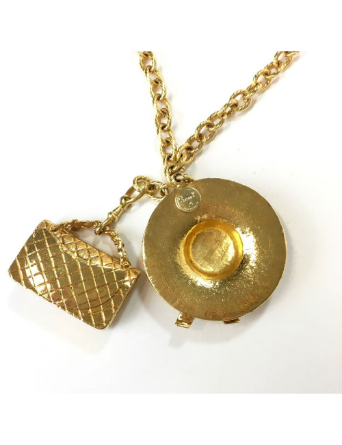 Sautoir CHANEL sac et chapeau Vintage