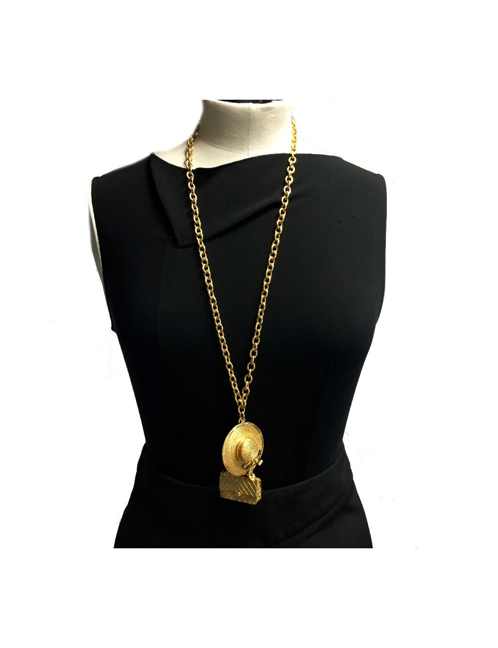 Sautoir CHANEL sac et chapeau Vintage