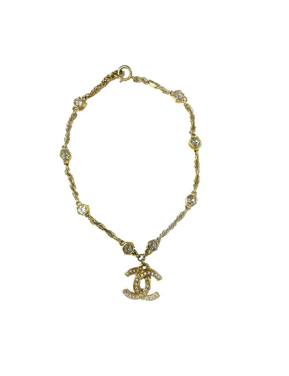 CHANEL vintage chain necklace in gilt metal
