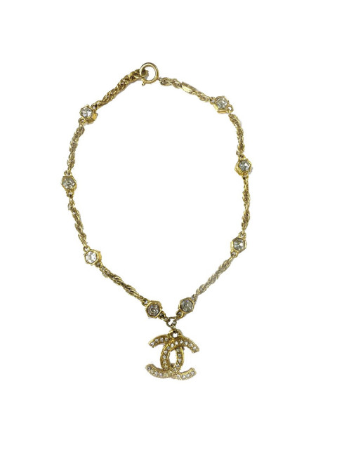 CHANEL vintage chain necklace in gilt metal