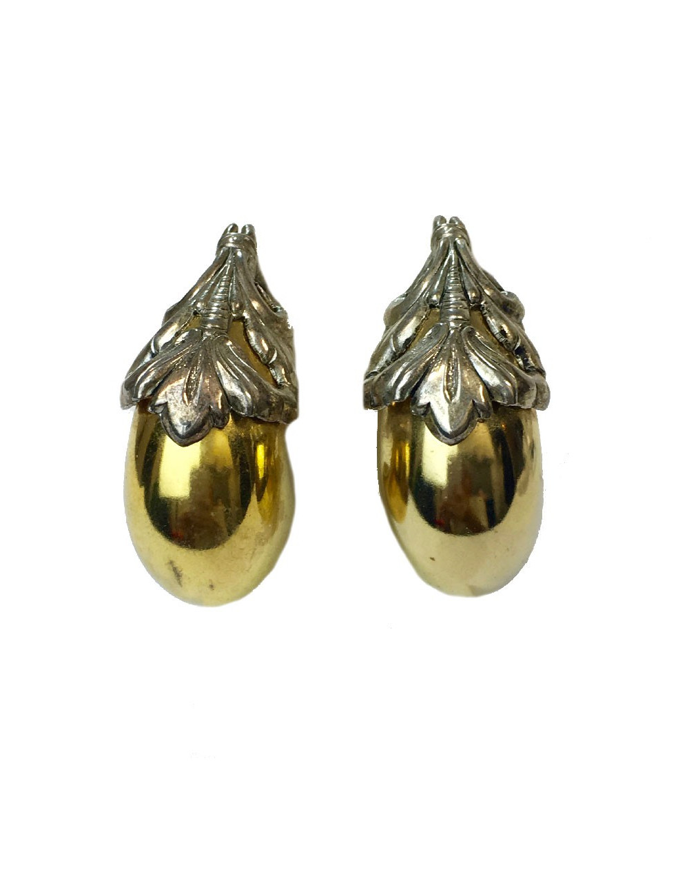 Boucles d'oreille clips ISABEL CANOVAS bicolores dorées et argent