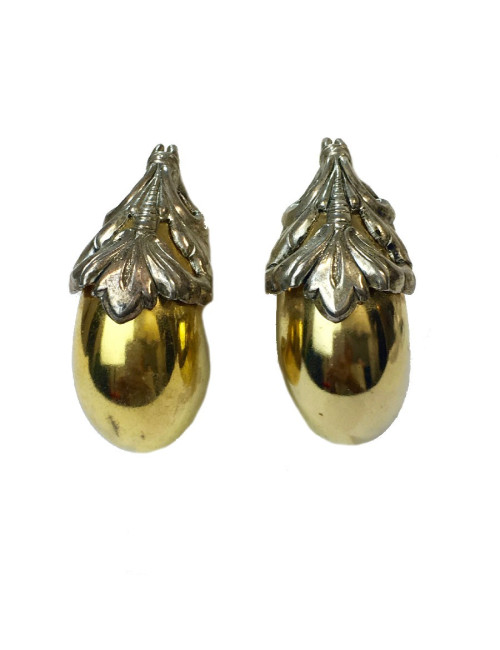 Boucles d'oreille clips ISABEL CANOVAS bicolores dorées et argent