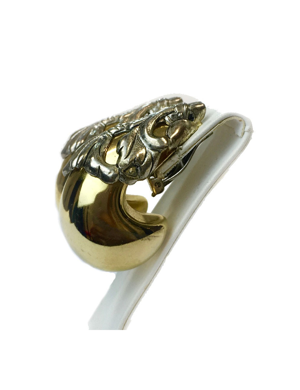 Boucles d'oreille clips ISABEL CANOVAS bicolores dorées et argent