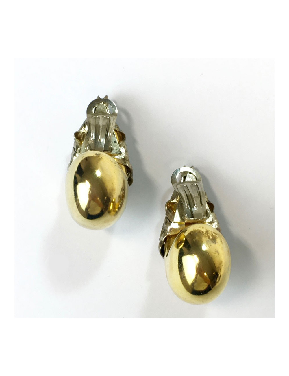 Boucles d'oreille clips ISABEL CANOVAS bicolores dorées et argent