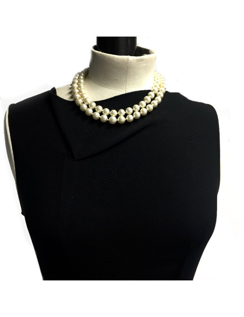 Collier CHANEL double rangs de perles nacrées