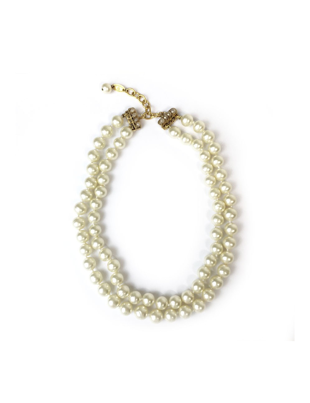 Collier CHANEL double rangs de perles nacrées