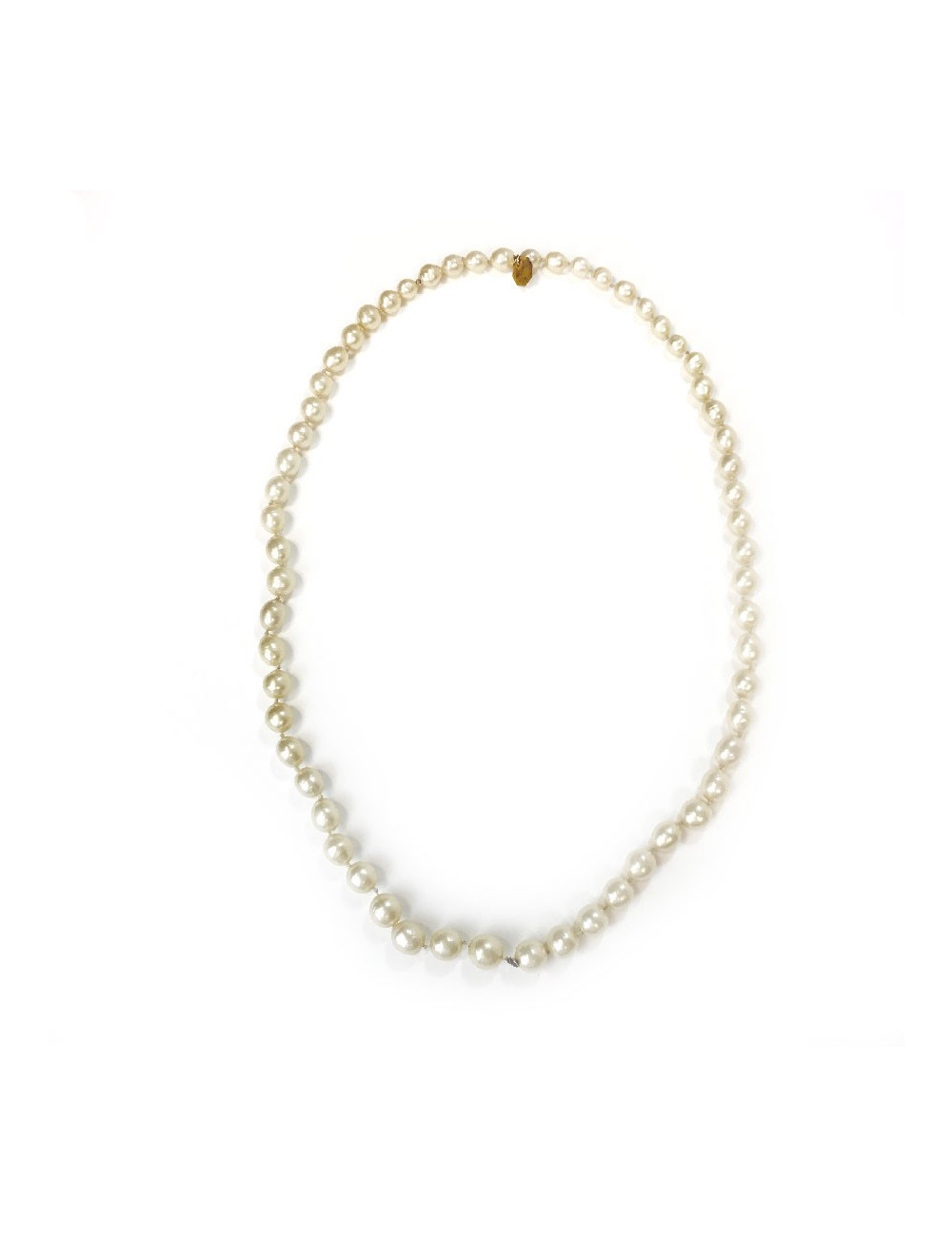 Sautoir CHANEL "1983" perles en pâte de verre nacrées