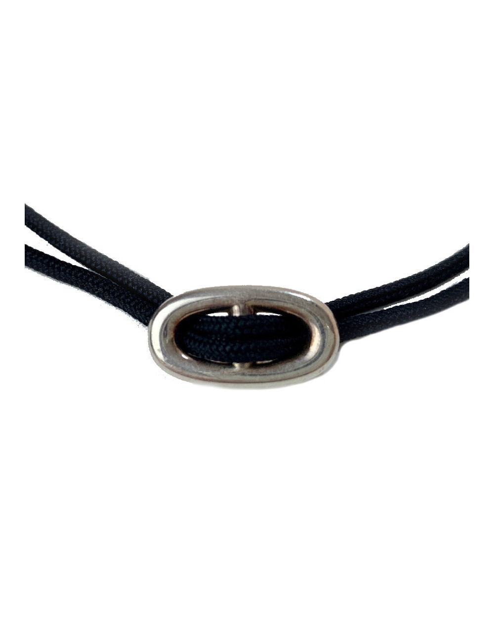 Collier HERMES Skipper cordon et chaîne d'ancre argent