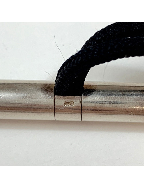 Collier HERMES cordon et chaîne d'ancre argent