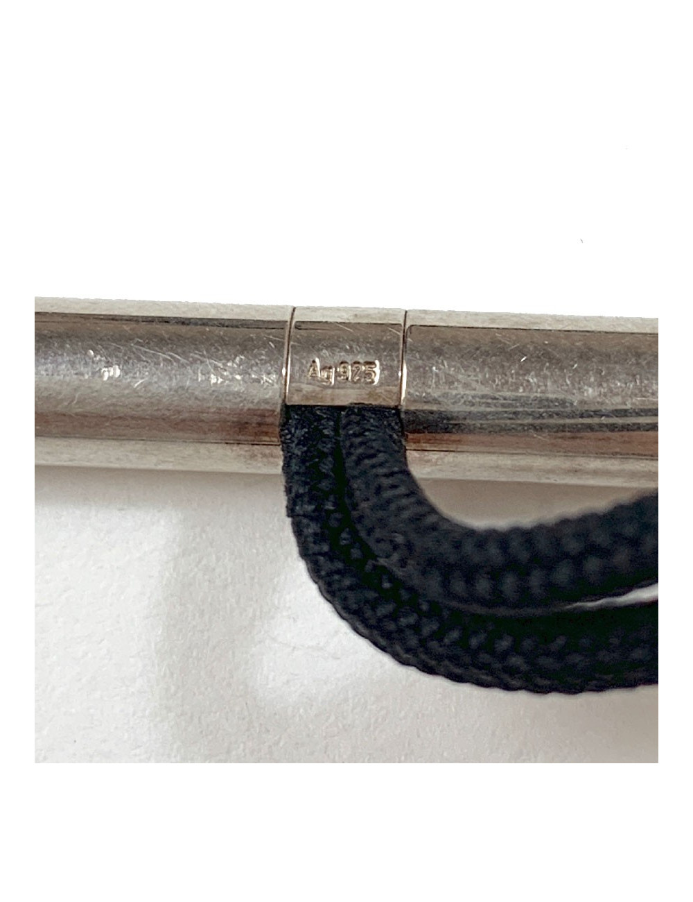 Collier HERMES Skipper cordon et chaîne d'ancre argent