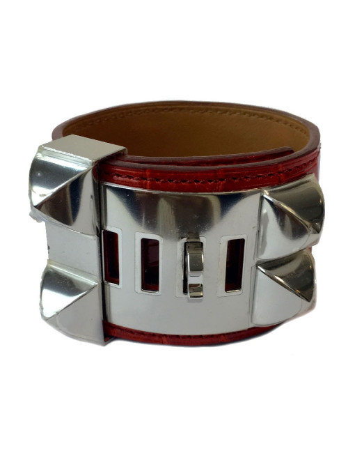 Manchette HERMES CDC en alligator couleur sanguine