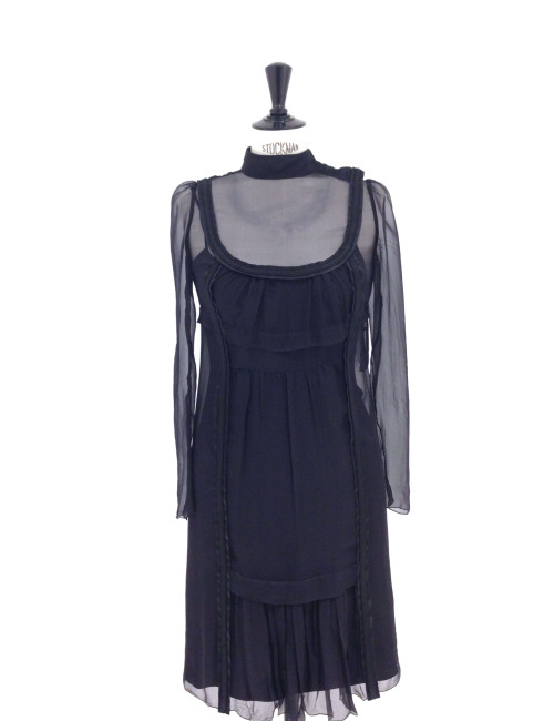 Robe PRADA soie noire T 40