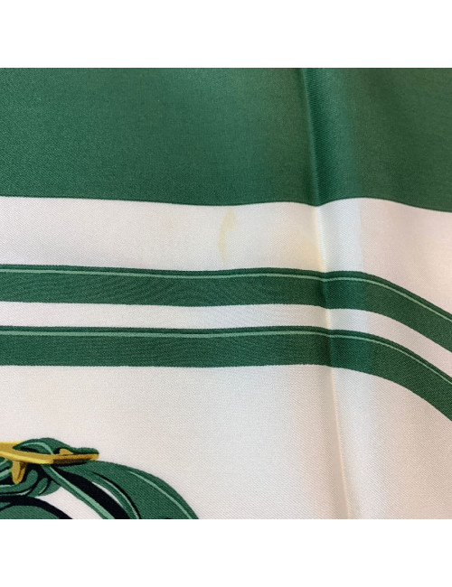 Carré HERMES Brides de Gala en soie verte