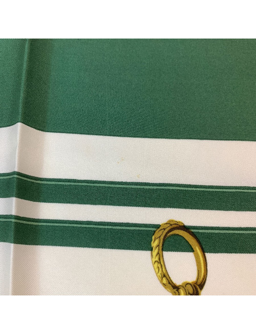 Carré HERMES Brides de Gala en soie verte