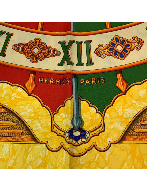 Carré 90 x90 HERMES soie 100 % "Carpe Diem"