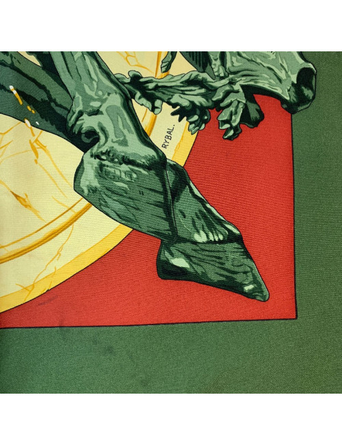 Carré 90 x90 HERMES soie 100 % "La fontaine de Bartholdi"