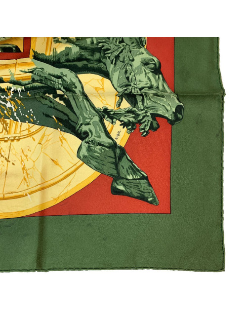 Carré 90 x90 HERMES soie 100 % "La fontaine de Bartholdi"