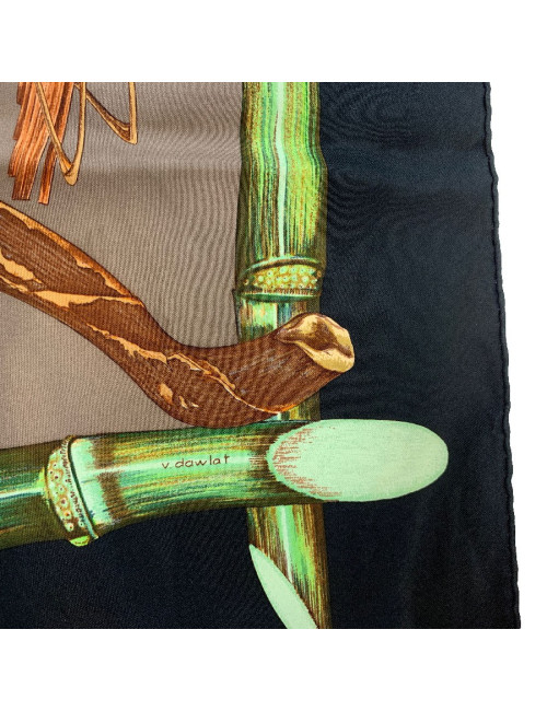 Carré HERMÈS Jardin Créole noir