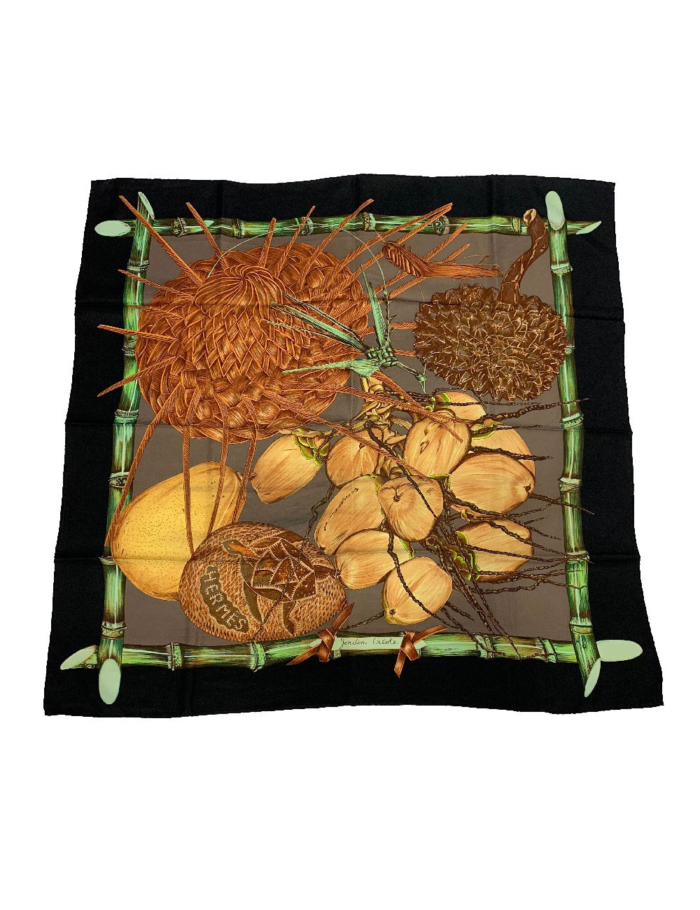 Carré HERMÈS Jardin Créole noir