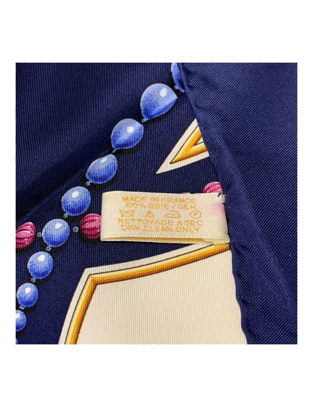 Carré CARTIER Must de Cartier en soie bleu marine