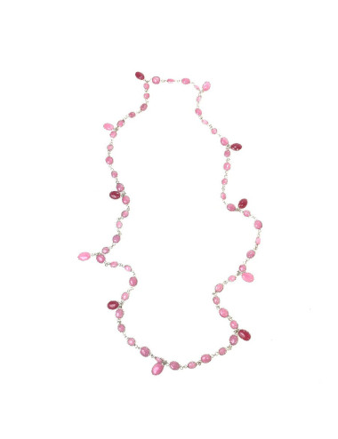  MARGUERITE DE VALOIS Waterfalls pink molten glass necklace 2