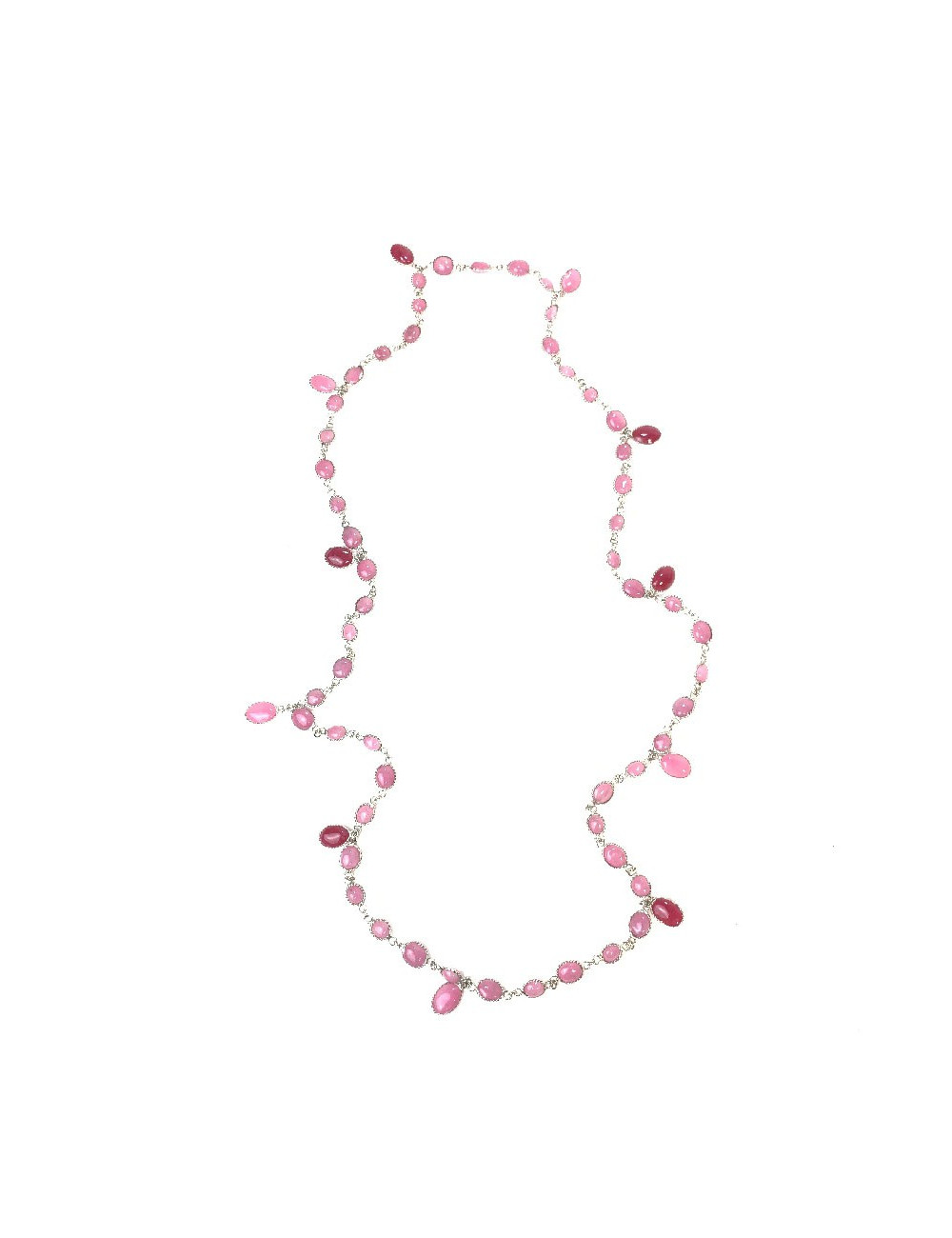 Sautoir "Waterfalls" MARGUERITE DE VALOIS pâte de verre rose 