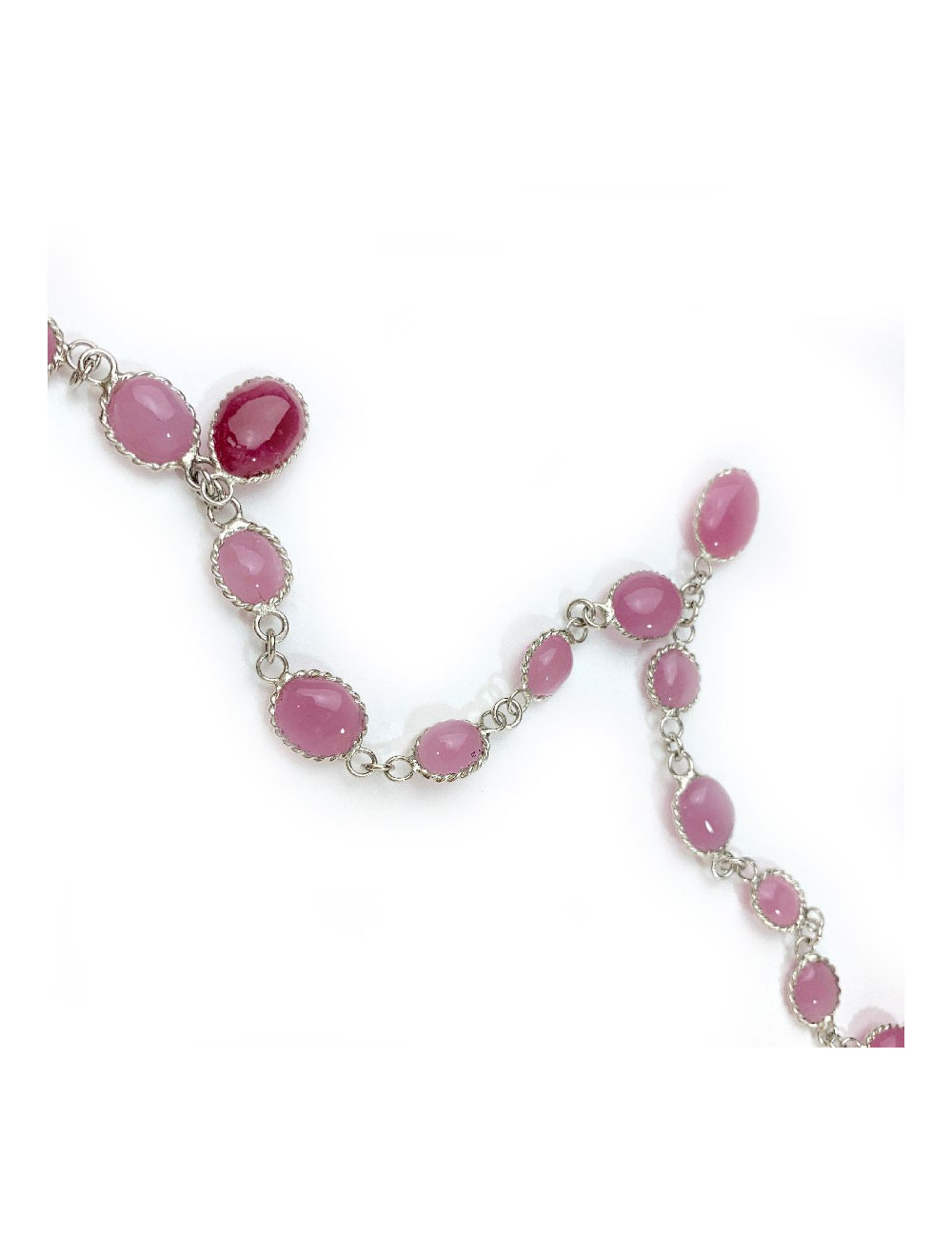  MARGUERITE DE VALOIS Waterfalls pink molten glass necklace