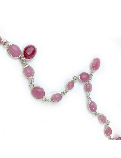  MARGUERITE DE VALOIS Waterfalls pink molten glass necklace